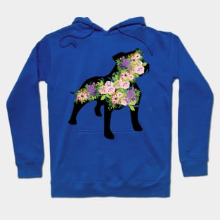 Floral Staffordshire Bull Terrier Silhouette Hoodie